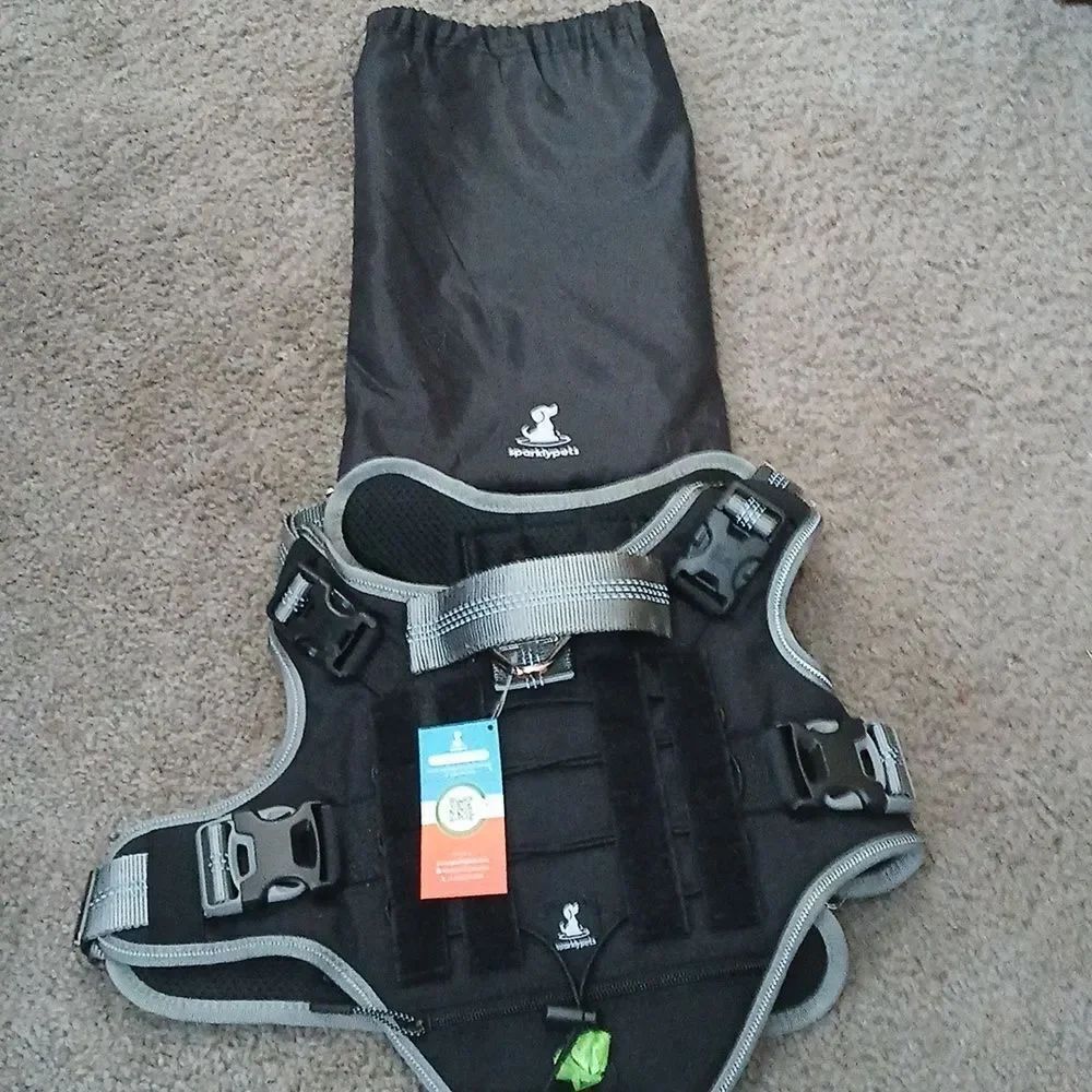 No Pull Dog Harness Heavy Duty Dog Harness with Handle and Poop Bag Hol…